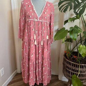 NWT Christy Dawn Women Size Petite M Paloma Dress Rose Bouquet Pink Cottagecore